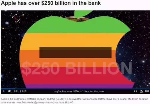 @新浪财经：根据苹果公司2017财年第一季度财报显示，目前苹果现金储备已达2460.9亿美元，如果苹果公司将目前现金储备用于收购，能买下13个美团、7个滴滴出行、5个小米公司。